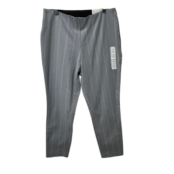 Womens Gray Pinstripe Skinny Ankle Pants Side Zip Stretch A New Day‎ Size 8 - Picture 1 of 10